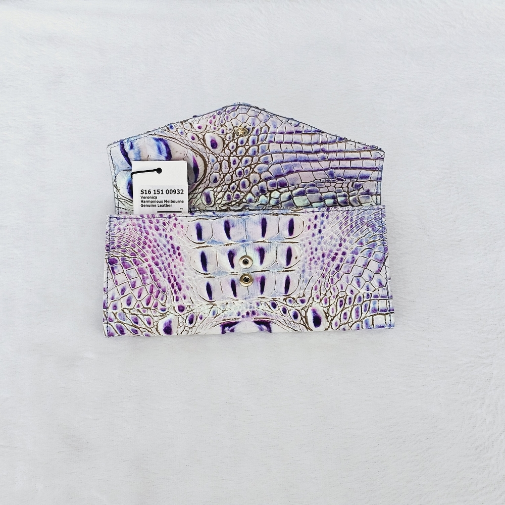 NWT Brahmin HARMONIOUS Large Caroline w/ Veronica Wallet !!GORGEOUS IRIDESCENT!! - Picture 12 of 16